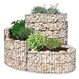 bellissa 95605 – Steinkorb-Kräuterschnecke – Alu-Zink – Kräuterspirale Bausatz mit Gabionen, Folie – 110 x 90 x 20/60 cm Outdoor